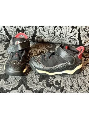 NIKE AIR JORDAN 6 RINGS Baby Toddler Shoes Size 9C Black Red White MJ School